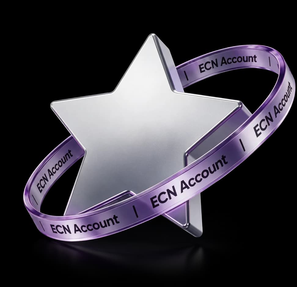 Silver star circled by an "ECN Account" ring